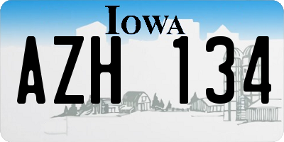 IA license plate AZH134