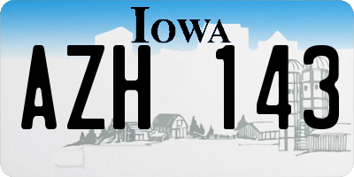 IA license plate AZH143