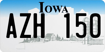 IA license plate AZH150