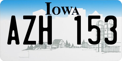 IA license plate AZH153