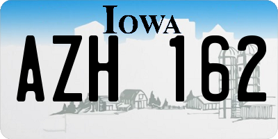 IA license plate AZH162