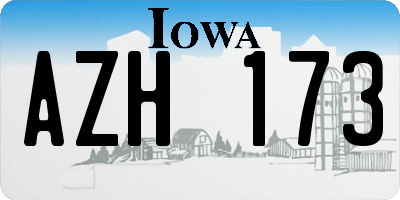 IA license plate AZH173