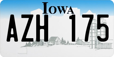 IA license plate AZH175