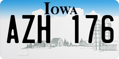 IA license plate AZH176