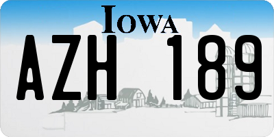 IA license plate AZH189