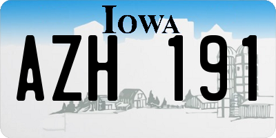 IA license plate AZH191