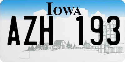 IA license plate AZH193