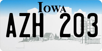 IA license plate AZH203