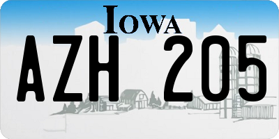 IA license plate AZH205
