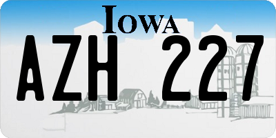 IA license plate AZH227