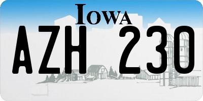 IA license plate AZH230