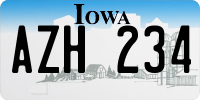 IA license plate AZH234