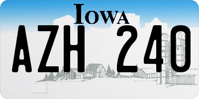 IA license plate AZH240