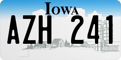 IA license plate AZH241