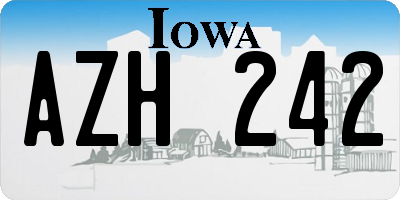 IA license plate AZH242