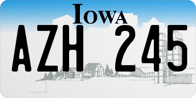 IA license plate AZH245