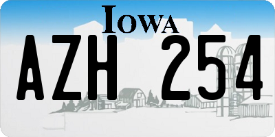 IA license plate AZH254