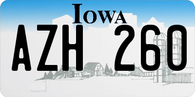 IA license plate AZH260