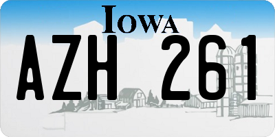 IA license plate AZH261