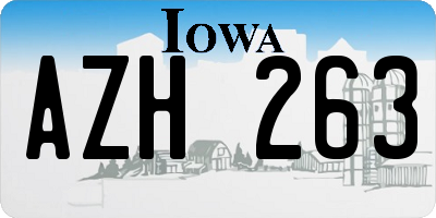 IA license plate AZH263