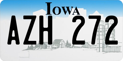 IA license plate AZH272