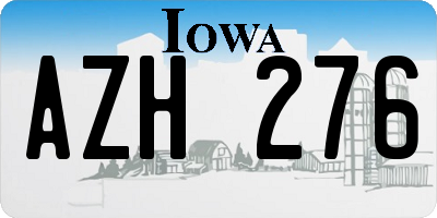 IA license plate AZH276