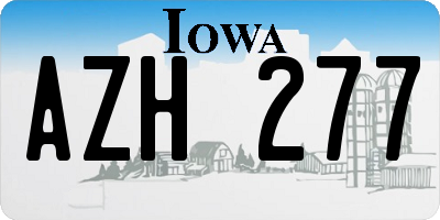 IA license plate AZH277