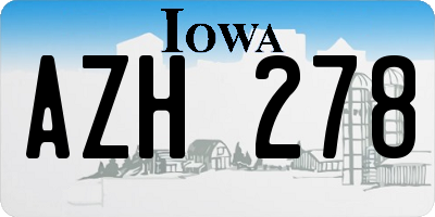 IA license plate AZH278