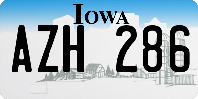 IA license plate AZH286