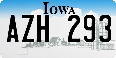 IA license plate AZH293