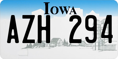IA license plate AZH294
