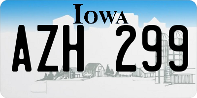IA license plate AZH299