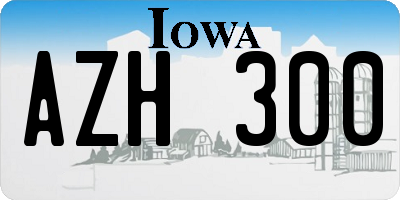 IA license plate AZH300