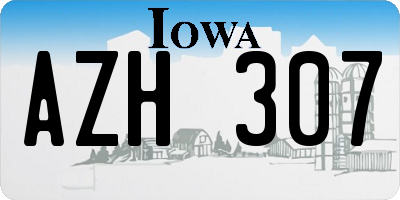 IA license plate AZH307