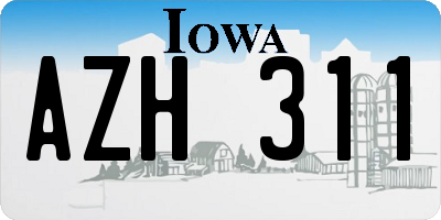 IA license plate AZH311