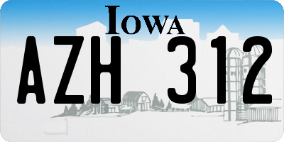 IA license plate AZH312