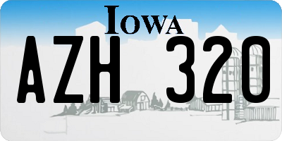 IA license plate AZH320