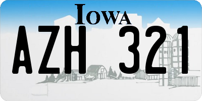 IA license plate AZH321