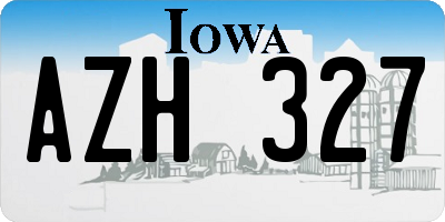 IA license plate AZH327