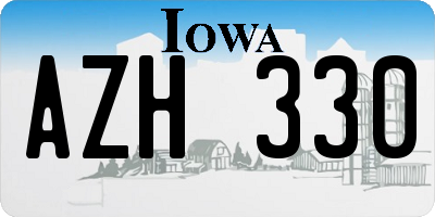 IA license plate AZH330