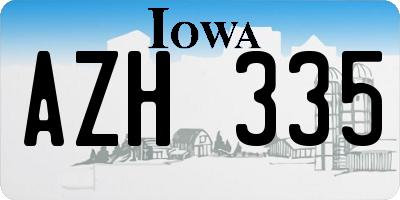 IA license plate AZH335