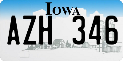 IA license plate AZH346