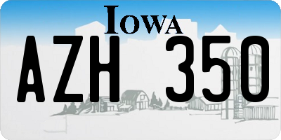 IA license plate AZH350