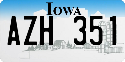IA license plate AZH351