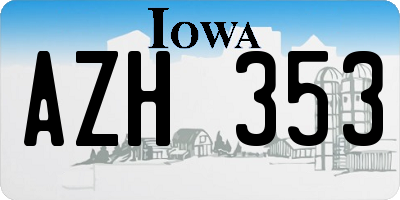 IA license plate AZH353