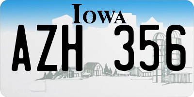 IA license plate AZH356