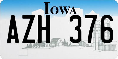 IA license plate AZH376