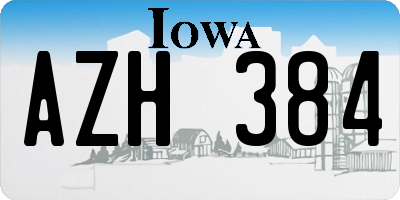 IA license plate AZH384