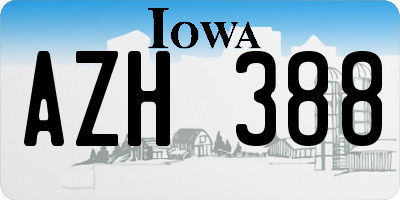 IA license plate AZH388
