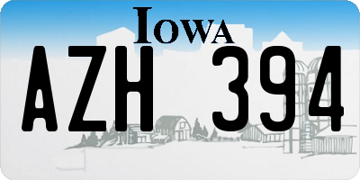 IA license plate AZH394